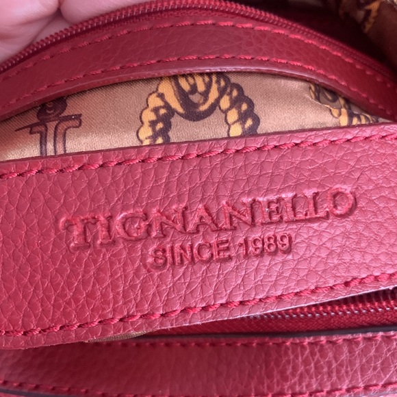 NWOT Tignanello red genuine leather hobo lab - Picture 4 of 8